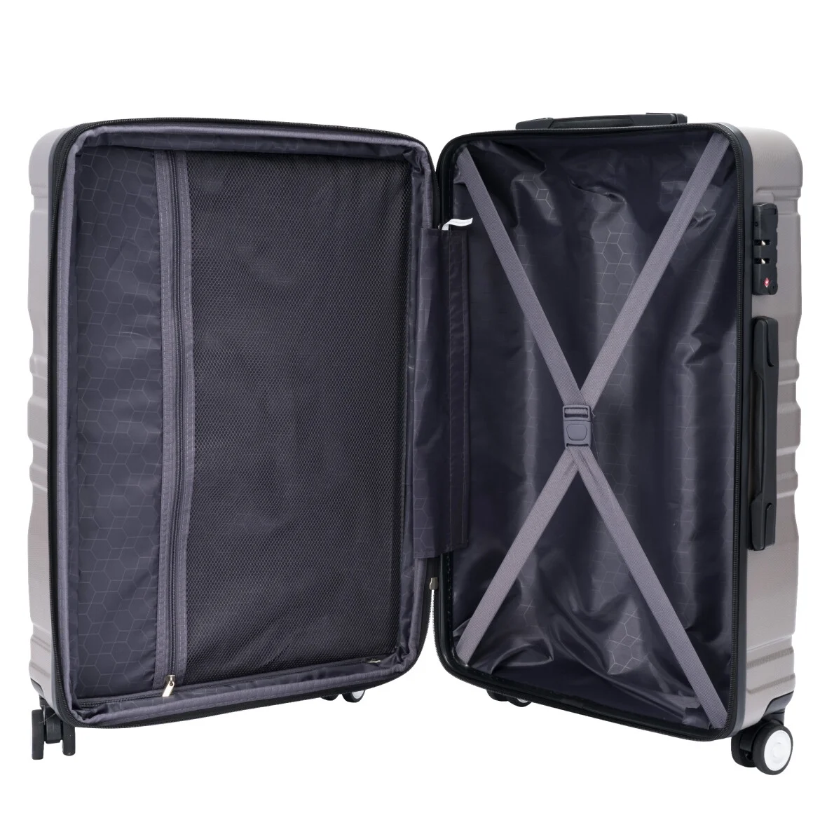 Luggage Sets New Model Expandable ABS Hardshell 3pcs Clearance Luggage Hardside Lightweight Durable Suitcase sets Spinner Wheels Suitcase with TSA Lock 20''24''28''(blue and brown)