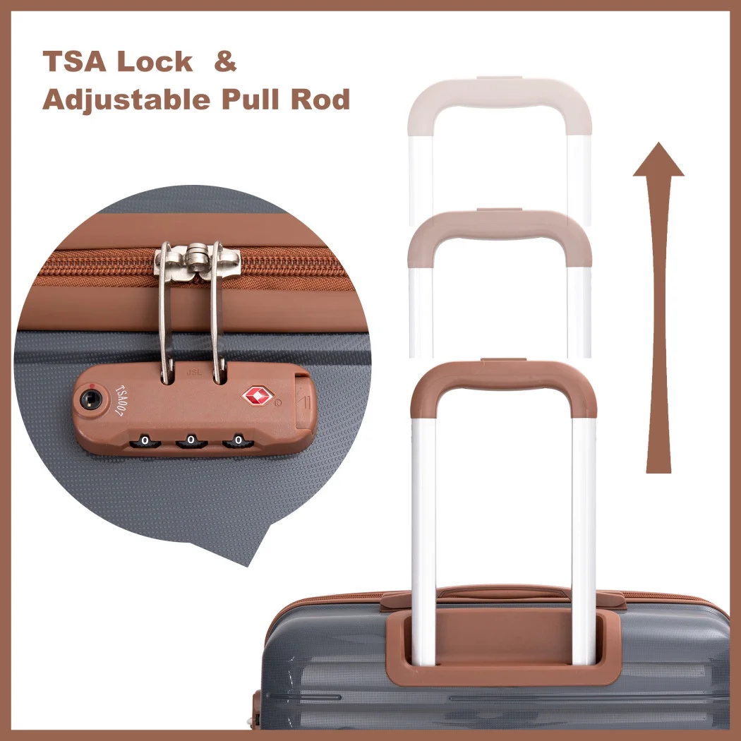 5-Piece Polyester Luggage Set with TSA Lock, Expandable Carry-On Suitcase and 360?�� Spinner Wheels in Blue, Complete Travel System for Versatile Packing