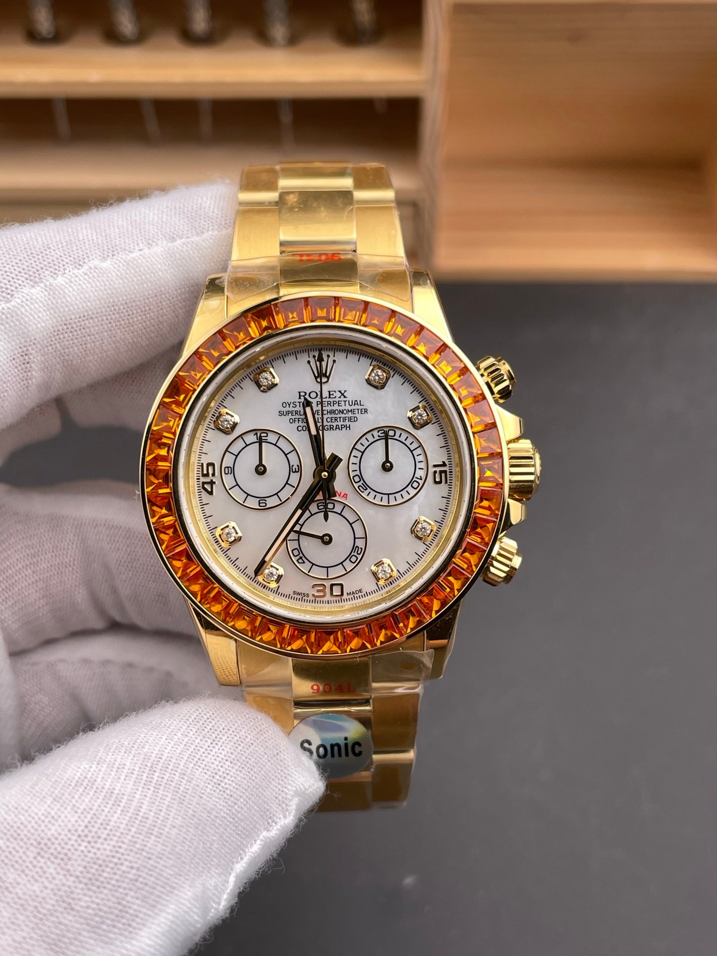 Rolex Daytona Full Gold White MOP Diamond