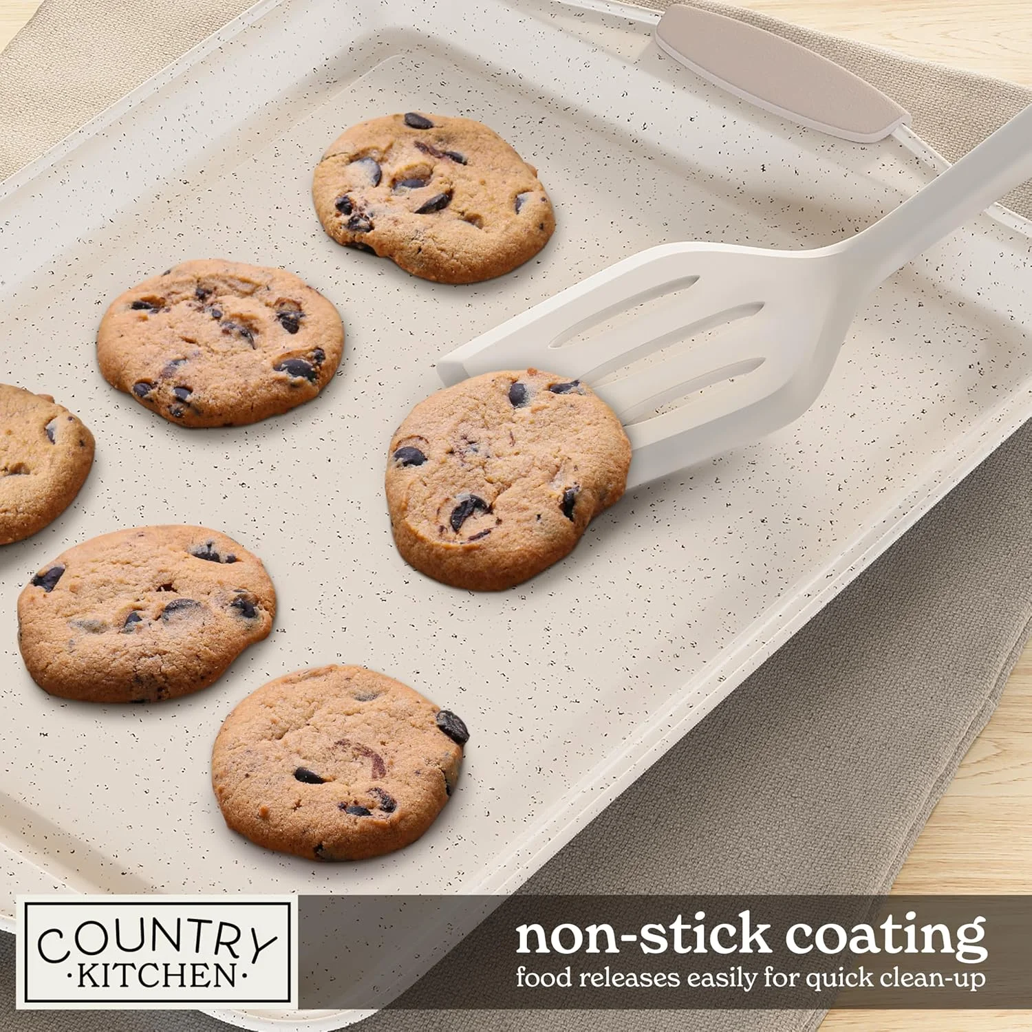 Country Kitchen 10-Piece Nonstick Bakeware Set - Stackable Pots and Pans, Black