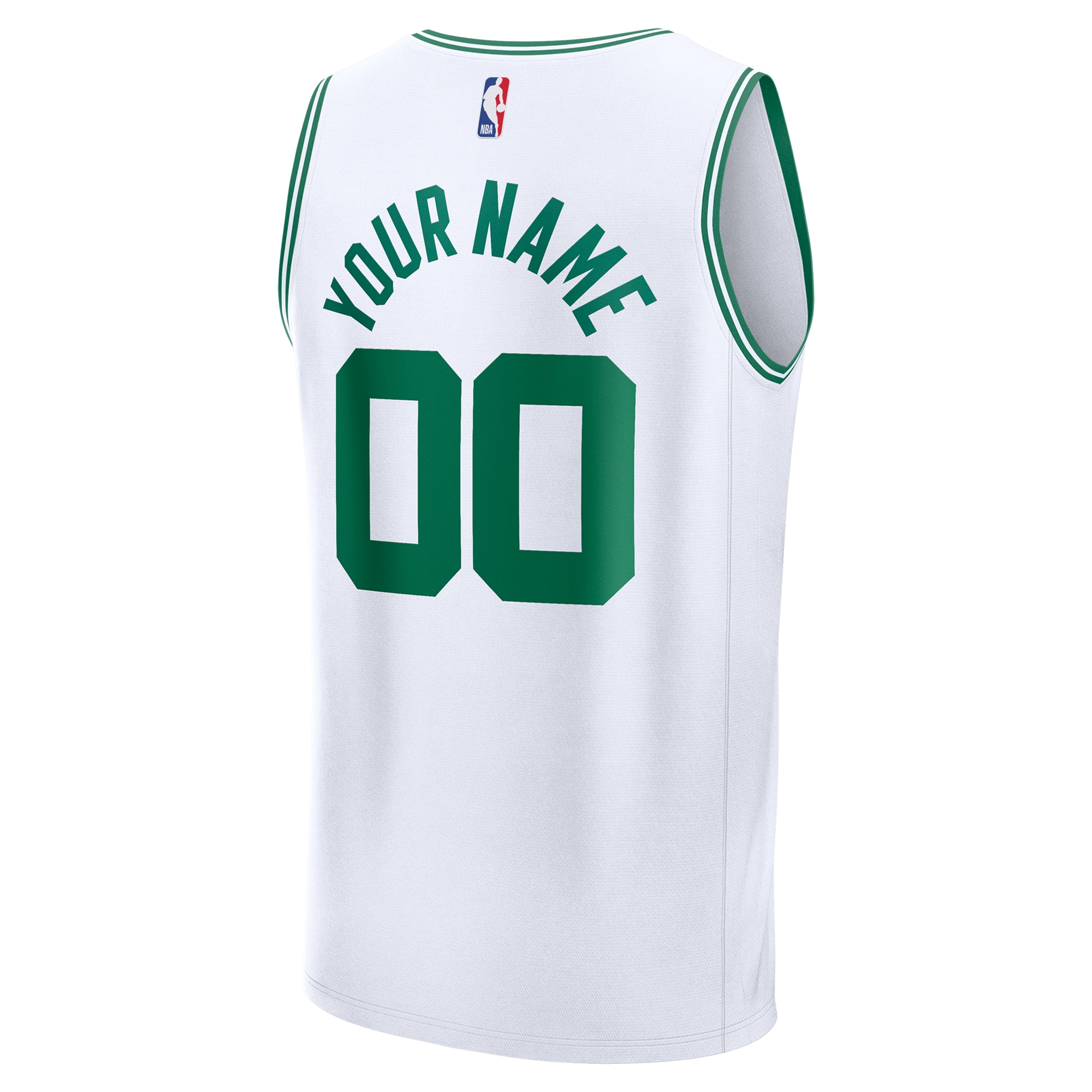 Youth Boston Celtics Fanatics White Custom Fast Break Jersey - Association Edition