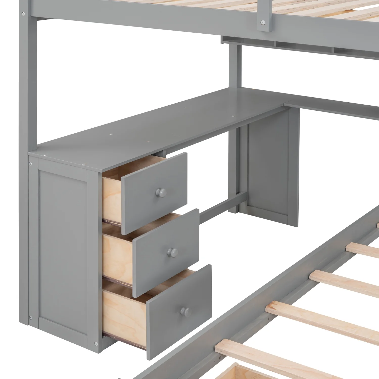 Harper & Bright Designs Full Over Twin Bunk Bed with Desk, Drawers and Shelves, L-Shaped Bunkbeds with Storage Staircase for Adults Bedroom, White