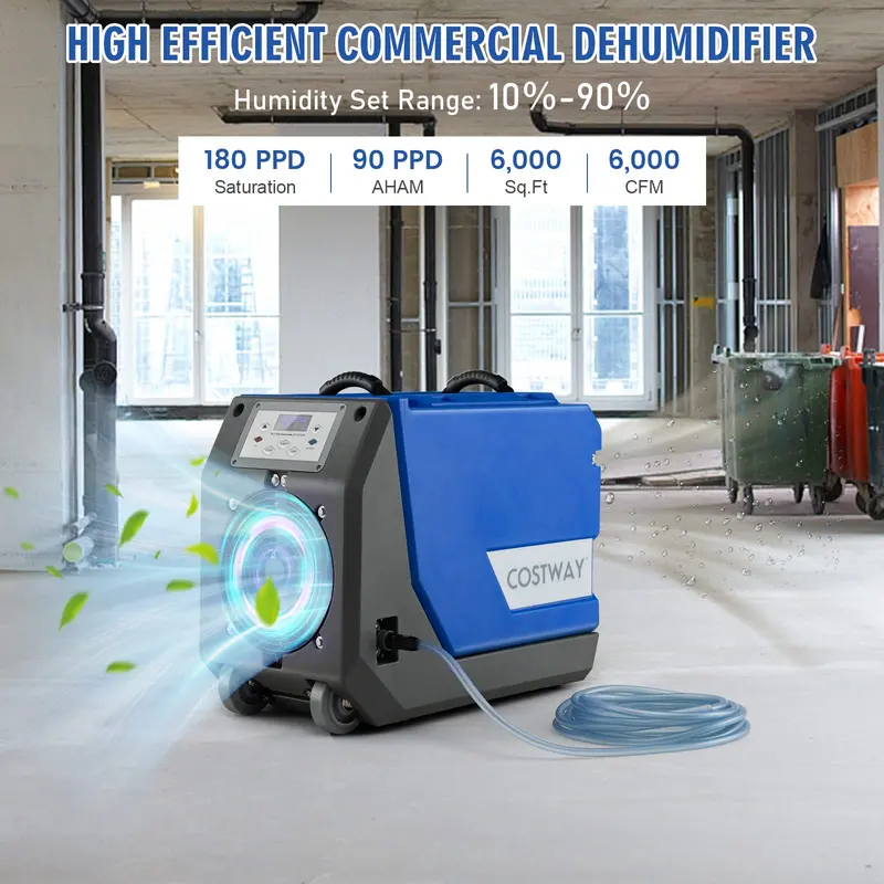 180-PPD Commercial-Grade Dehumidifier for Basements. Warehouses & Large Facilities