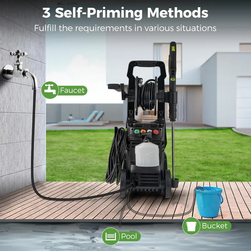 1.2 GPM Electric Pressure Washer – 2150 PSI Output with 4 Quick-Connect Spray Nozzles