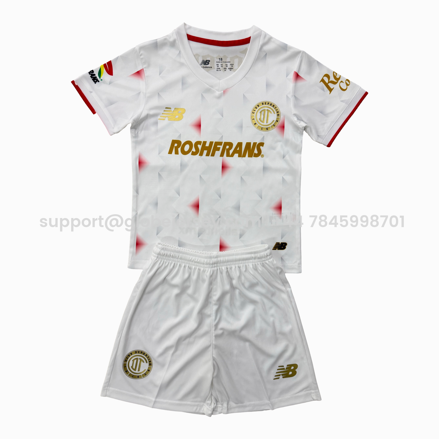 Toluca 25-26 Away White Men's Adult Jersey Set - Fans Version