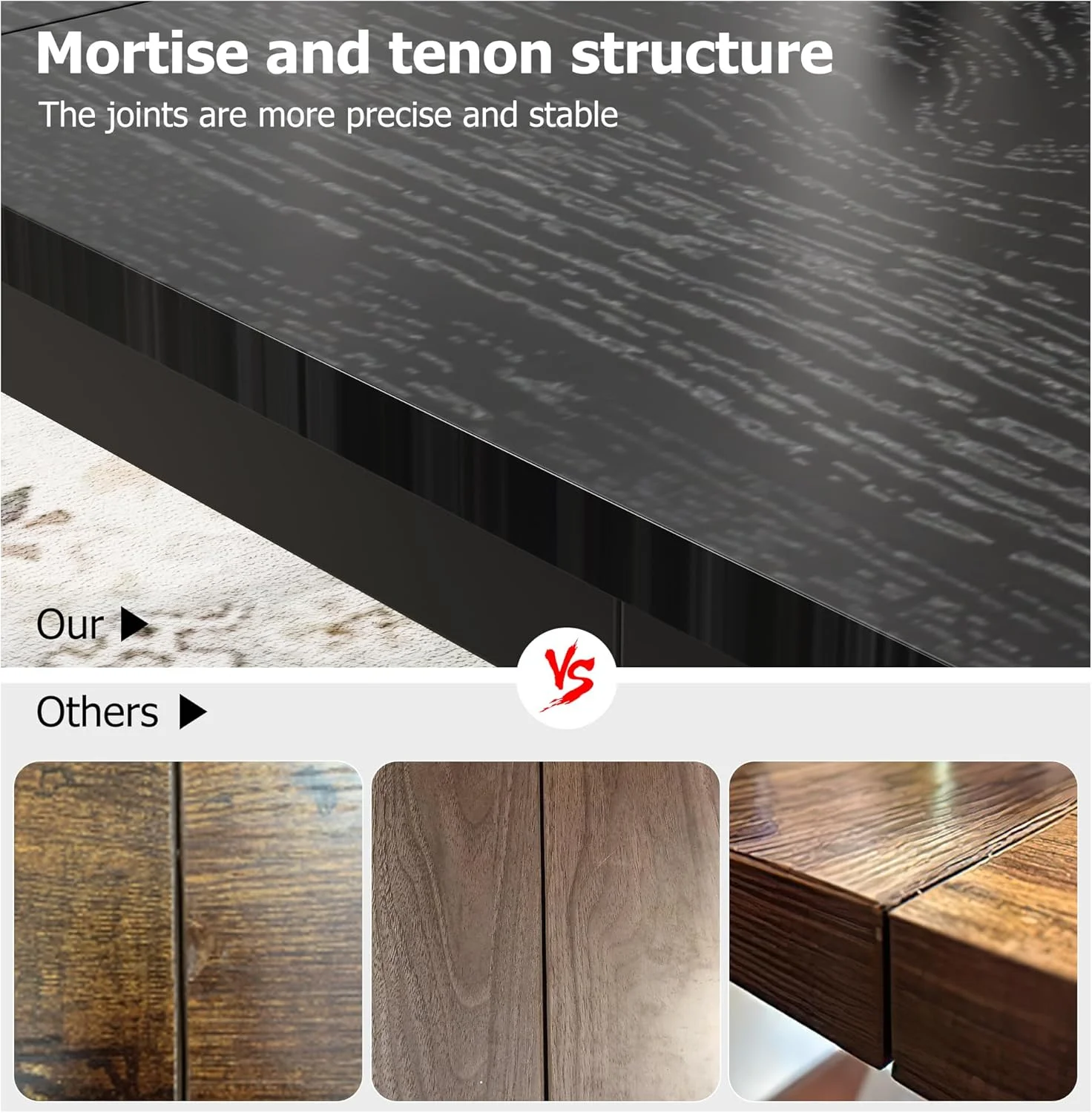 71 Inch Industrial Dining Table, Large Rectangle Kitchen Table with Metal Legs, Round Corners, Wooden Conference Tables Writing Desk for Dining Room, Living Room