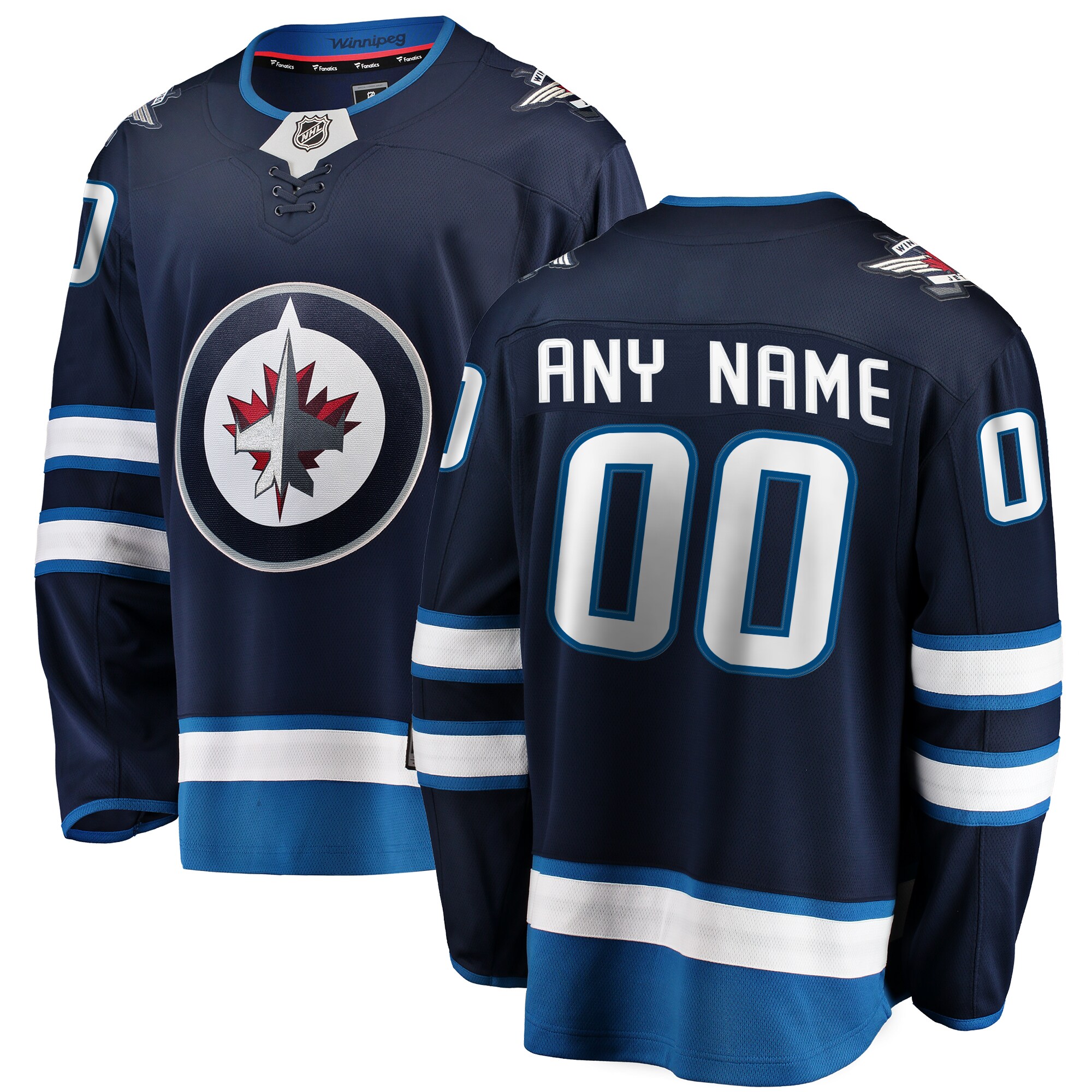 Winnipeg Jets Fanatics Home Breakaway Custom Jersey – Blue