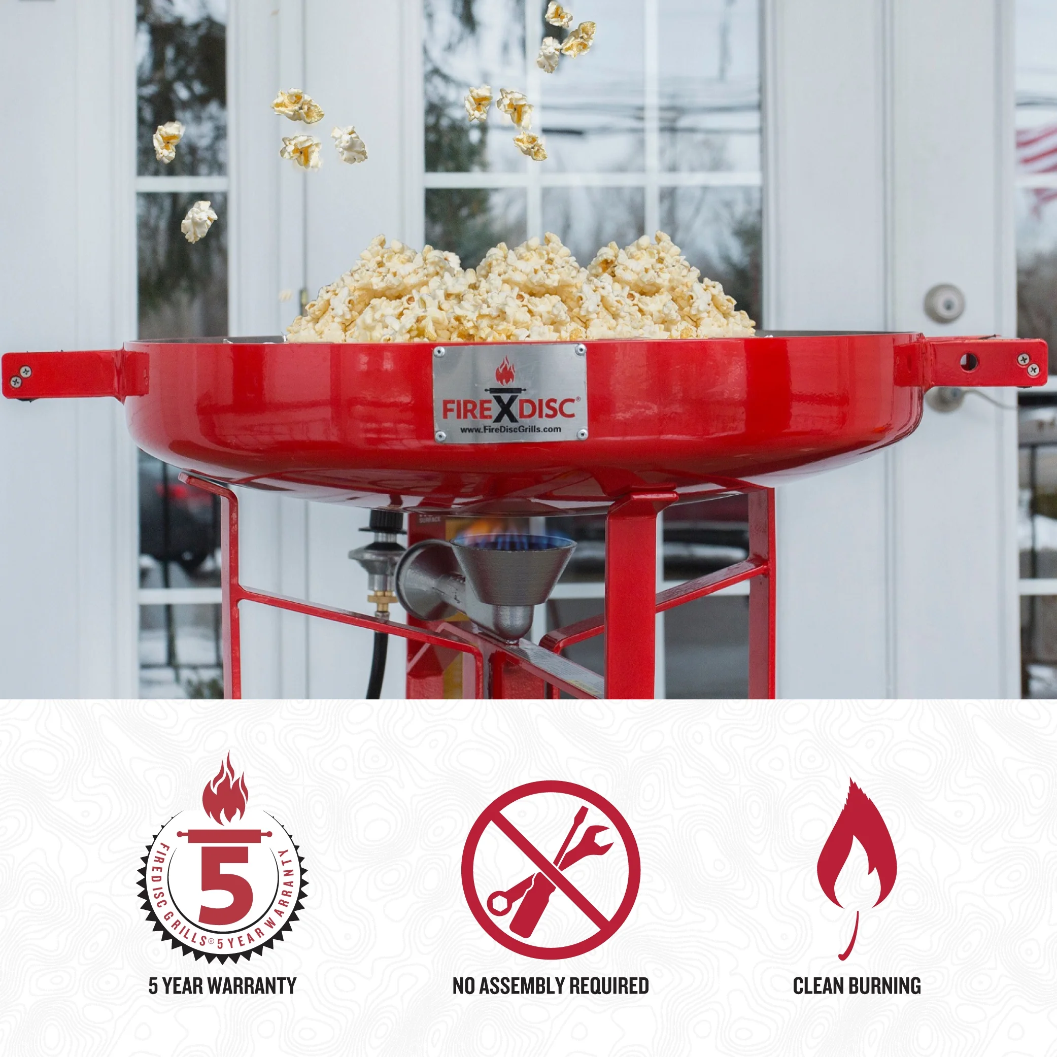 FIREDISC Original 380 Tall Outdoor Portable Propane Cooker in Fireman Red