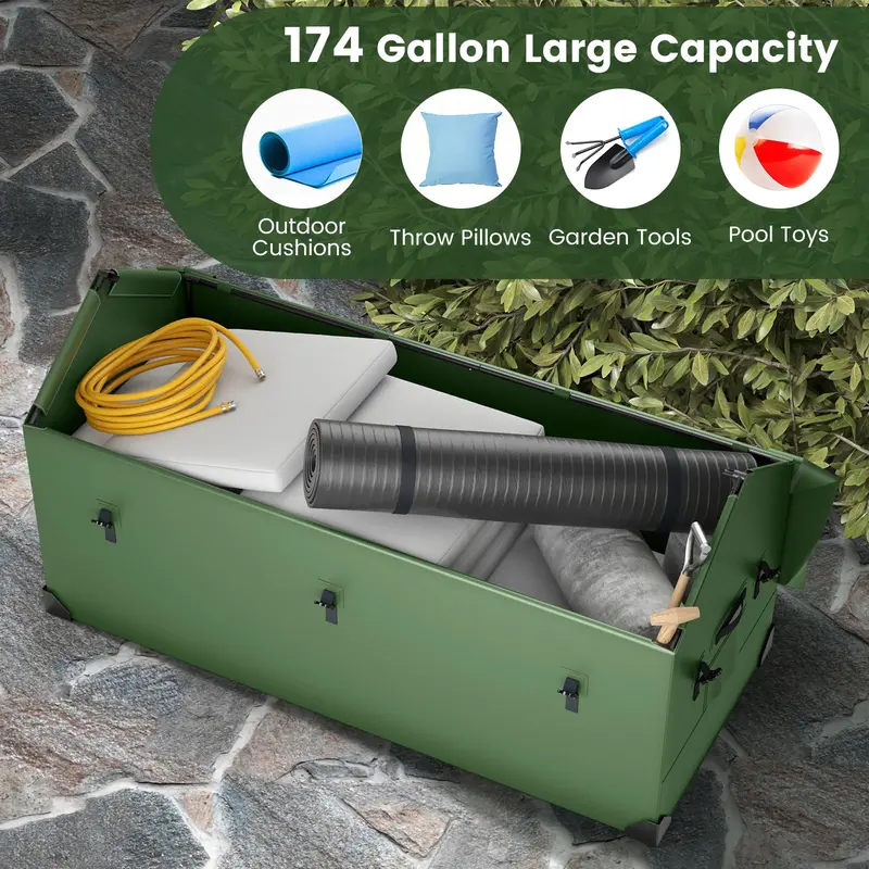 174-Gallon All-Weather Outdoor Storage Box with Ergonomic Carry Handles
