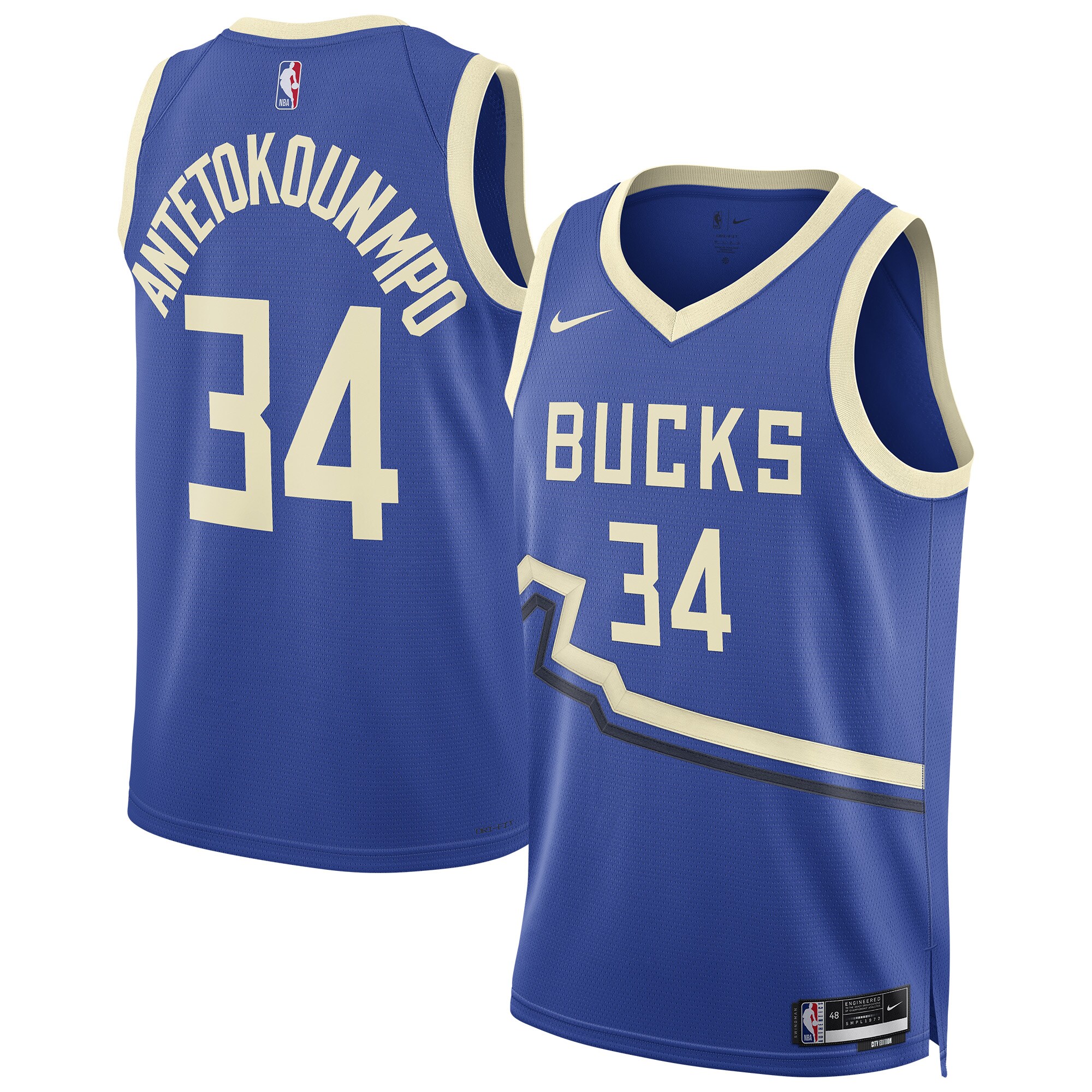 Unisex Milwaukee Bucks Giannis Antetokounmpo  Royal 2024/25 Swingman Jersey - City Edition