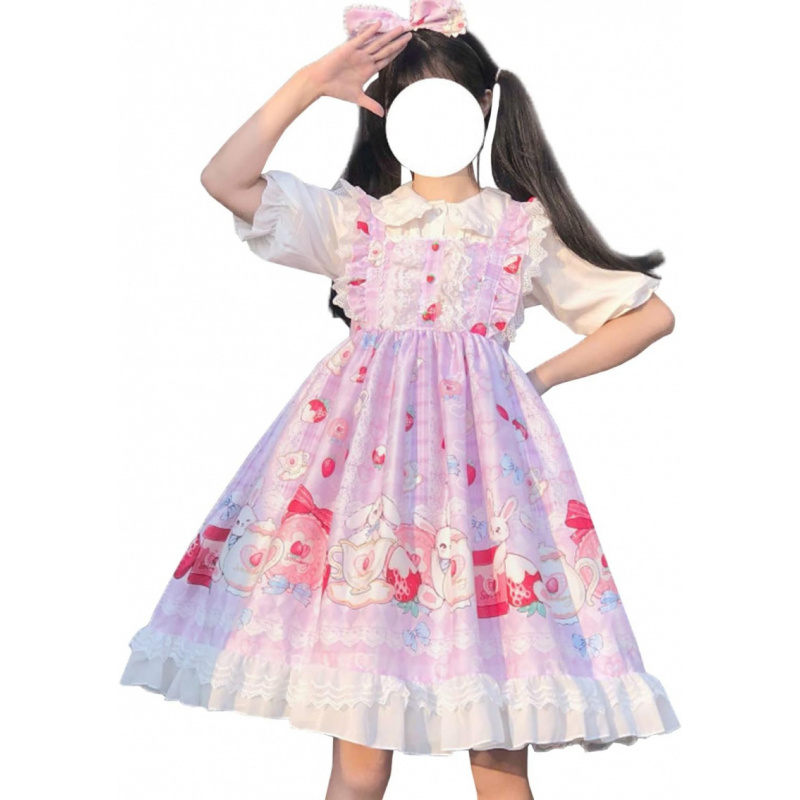 Japanese Style Sweet Cosplay Lolita Dress Teens Suspender