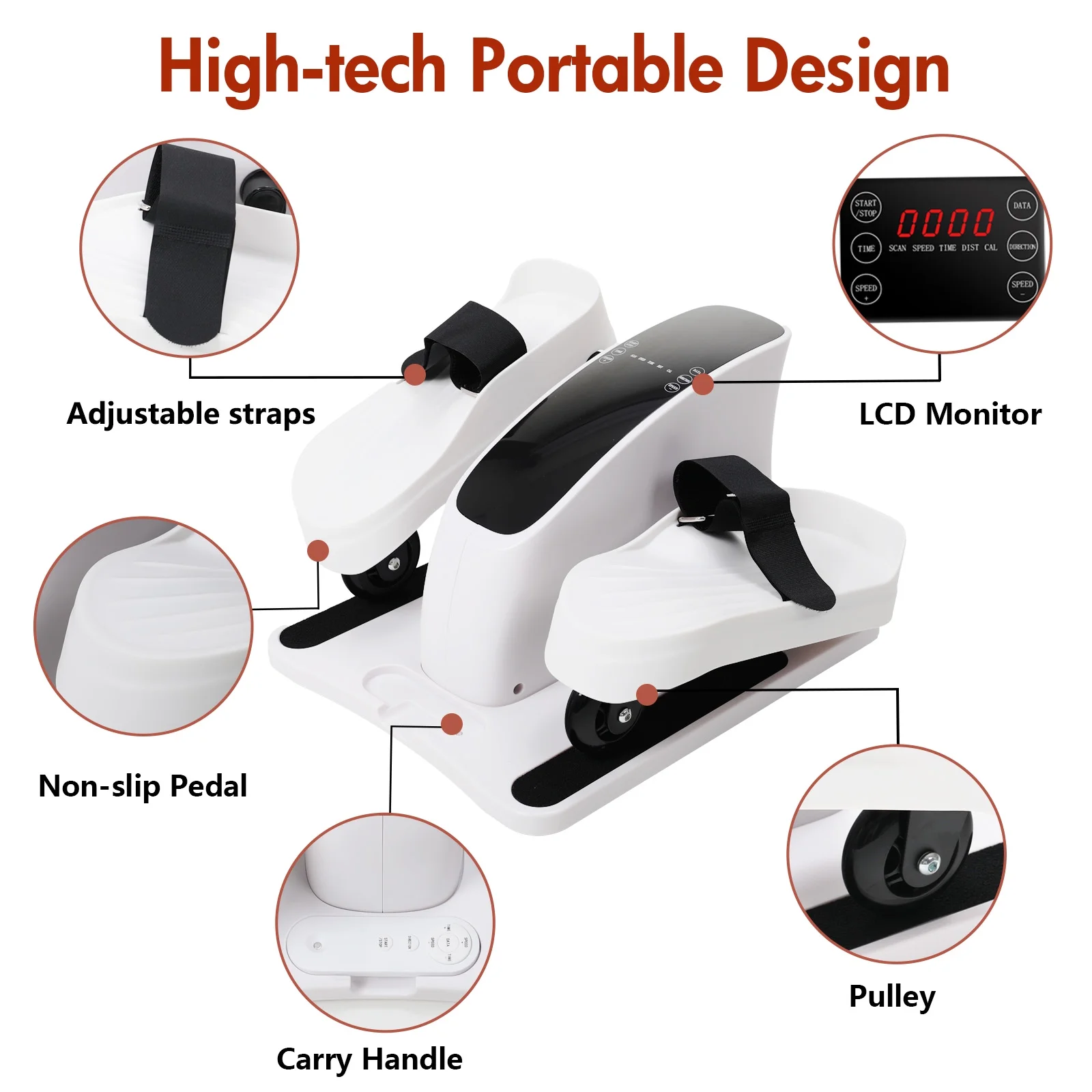 CATGOOD Under Desk Elliptical, Electric Seated Foot & Leg Pedal Exerciser While Sitting for Seniors