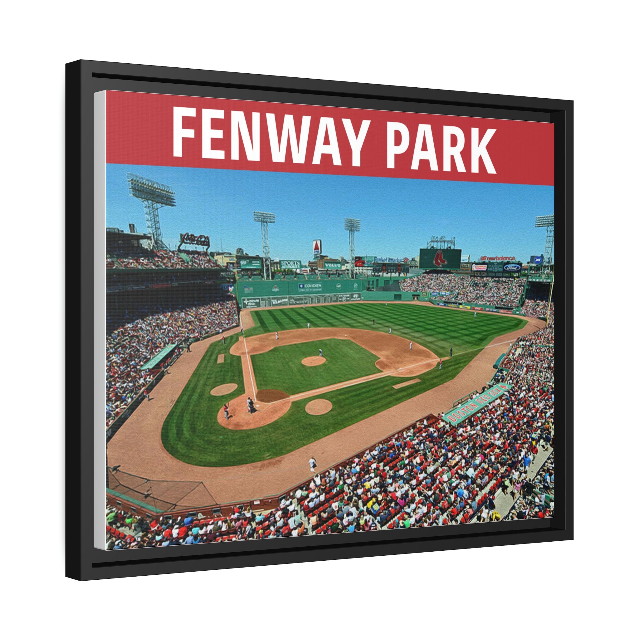 Fenway Park Boston Red Sox Panoramic View Premium Wall Art Framed Canvas