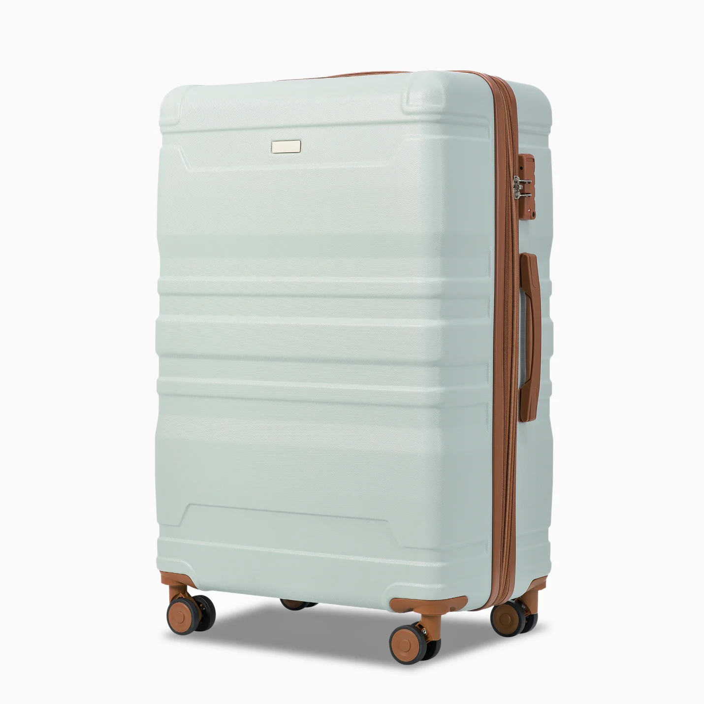 Luggage Sets New Model Expandable ABS Hardshell 3pcs Clearance Luggage Hardside Lightweight Durable Suitcase sets Spinner Wheels Suitcase with TSA Lock 20''24''28''(blue and brown)