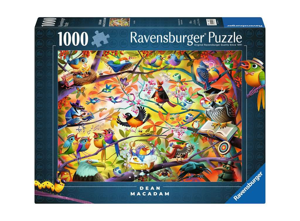 Busy Birdies by Dean MacAdam – 1000 Piece Jigsaw Puzzle (Ravensburger)