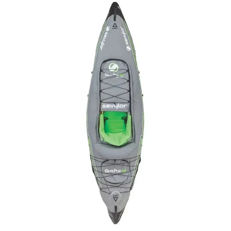 Single or Tandem Inflatable Kayak – Durable PVC Construction. Lightweight Portability. Stable Performance on Calm Waters
