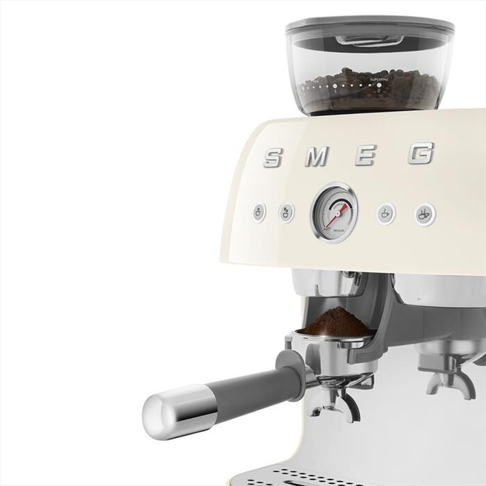 SMEG - Macchina da Caffè+macinacaffè 50's Style EGF03CREU-Panna LUCIDO