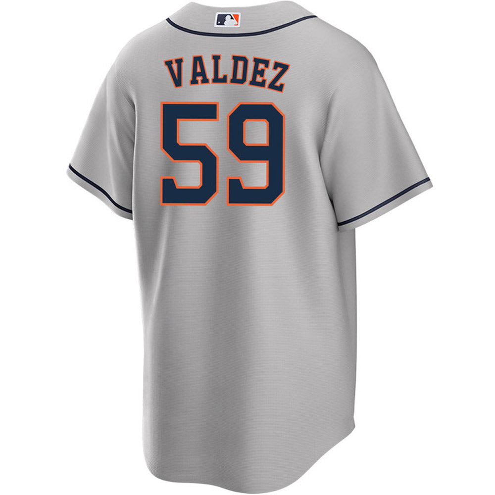 Men's Houston Astros Framber Valdez Cool Base Replica Road Jersey - Gray
