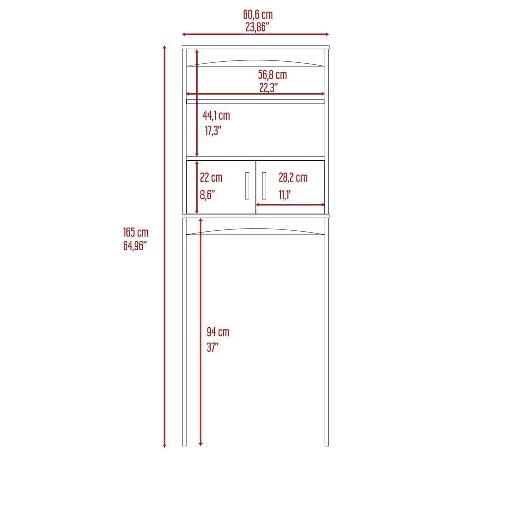 Depot E-Shop Sheridan 2 Piece Bathroom Set, Linen Cabinet + Over The Toilet Cabinet