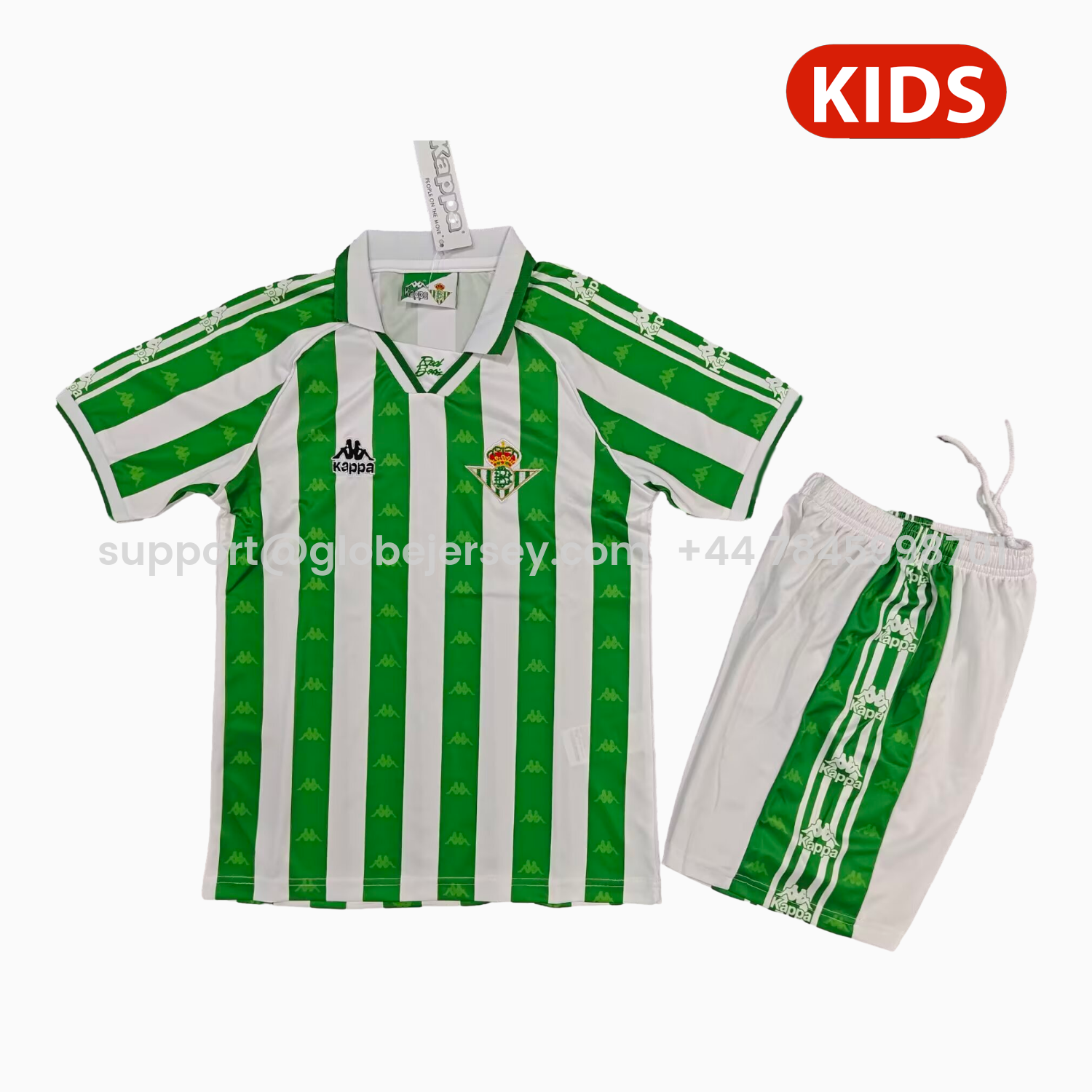 Retro Real Betis 1995-97 Home Kids Kit