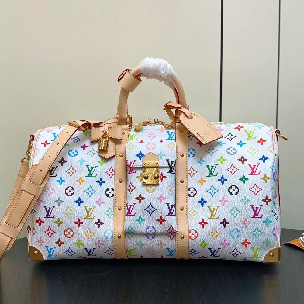 LV x TM Keepall Bandouliere 45 Travel Bag White