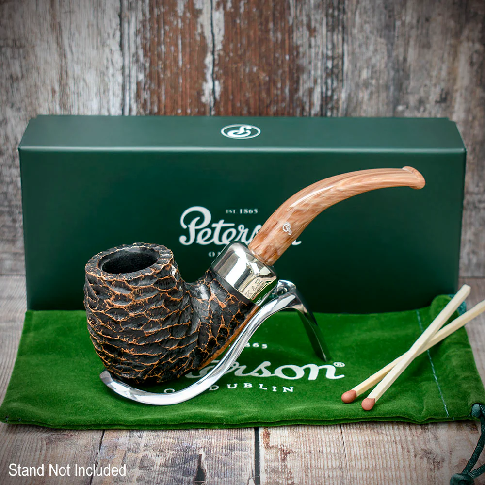 Peterson of Dublin Derry Rusticated Briar Smoking Pipe - Shape XL90 - 9mm