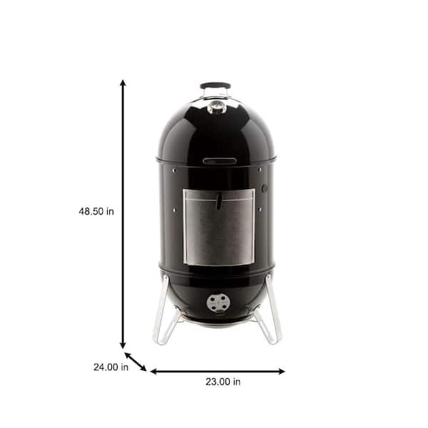 22 in. Smokey Mountain Cooker Smoker in Black with Cover and Built-In Temperature Gauge