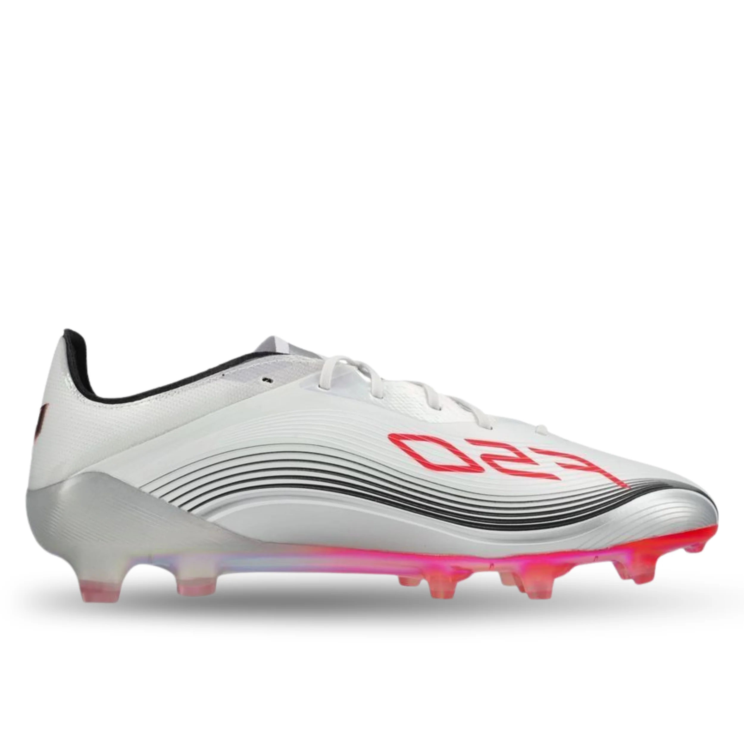 adidas F50 Messi Elite FG Soccer Cleats (White/Lucid Red/Silver Metallic)