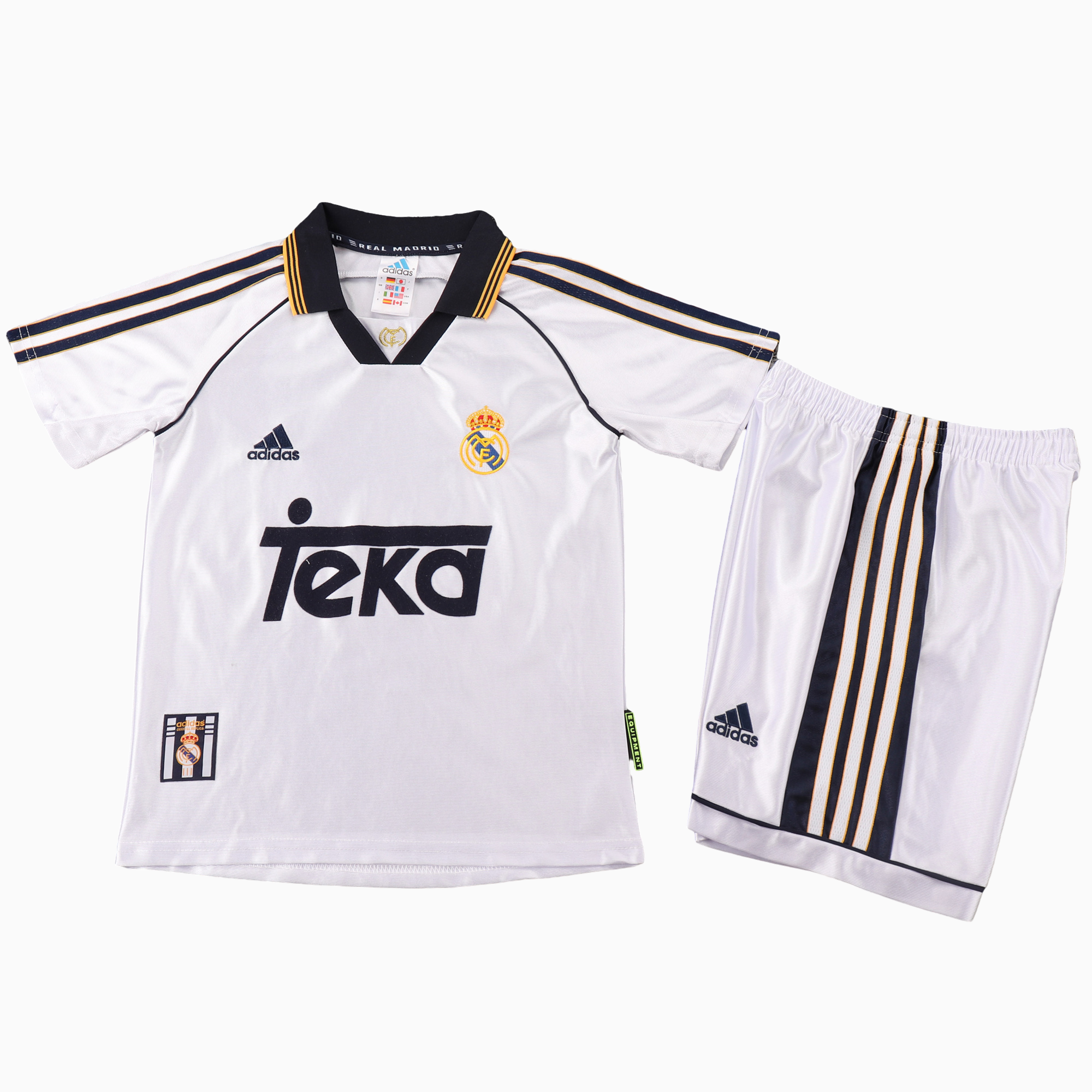 Retro Real Madrid 1998-00 Home Kids Kit