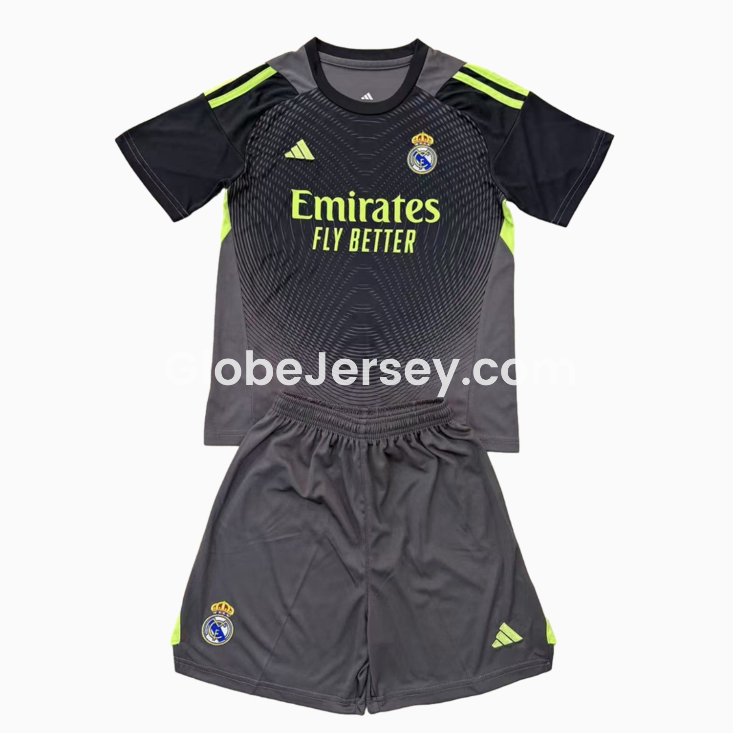 Real Madrid 25-26 Grey Black Goalkeeper Men's Adult Jersey Set - Fans Version