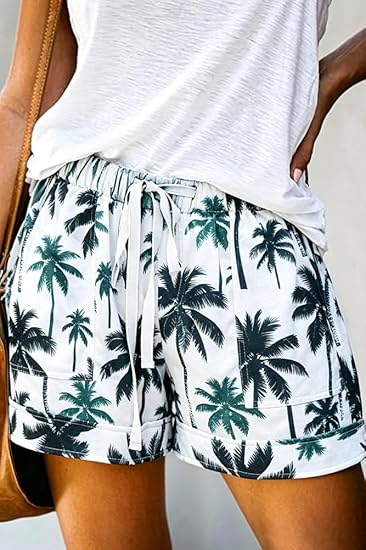 Women Comfy Drawstring Casual Elastic Waist Pure Color Shorts