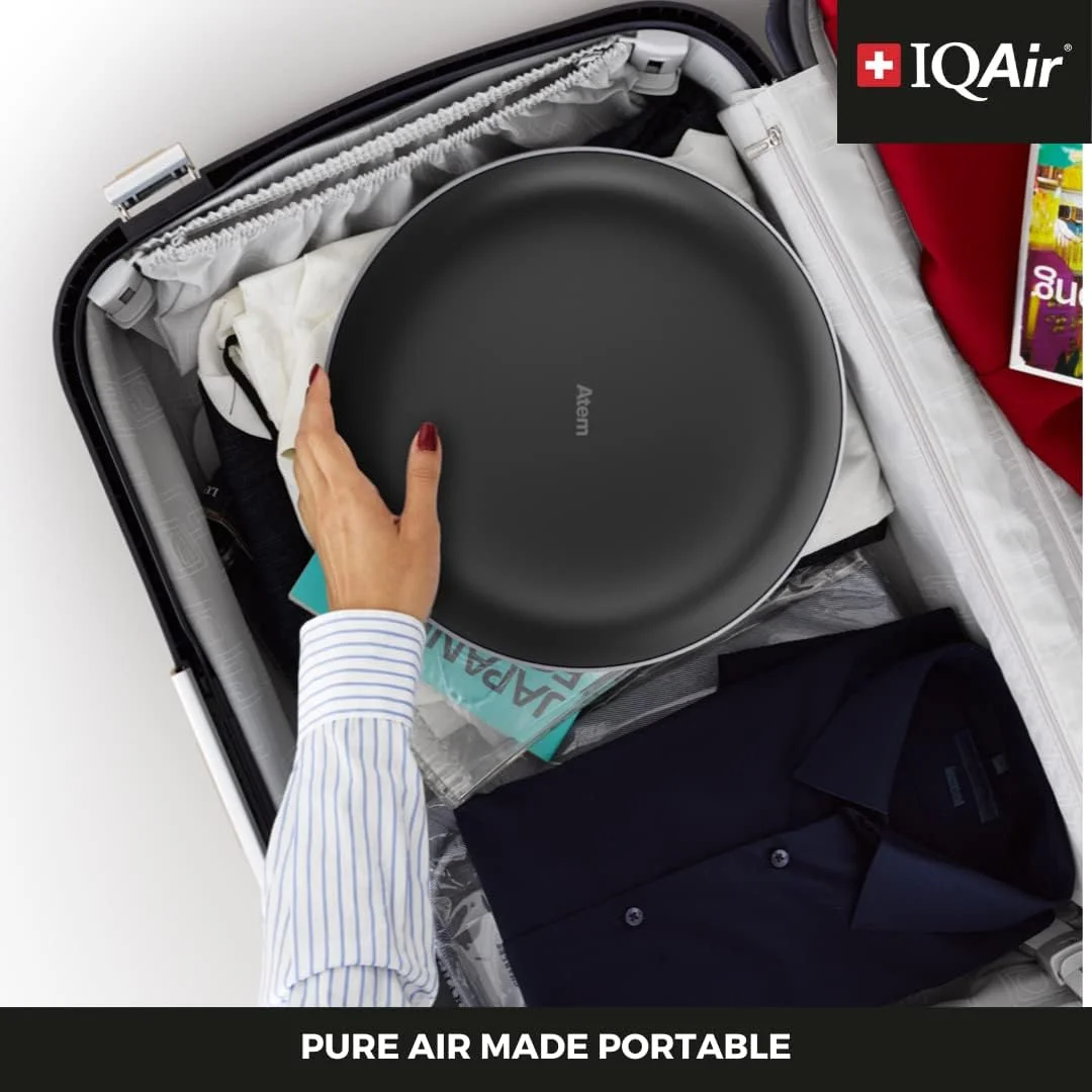 IQAir Atem Desk Personal HyperHEPA Air Purifier - Filters 99% of allergens, asthma triggers, airborne pollutants, odors and gasses - Perfect for offices or other small rooms (White)