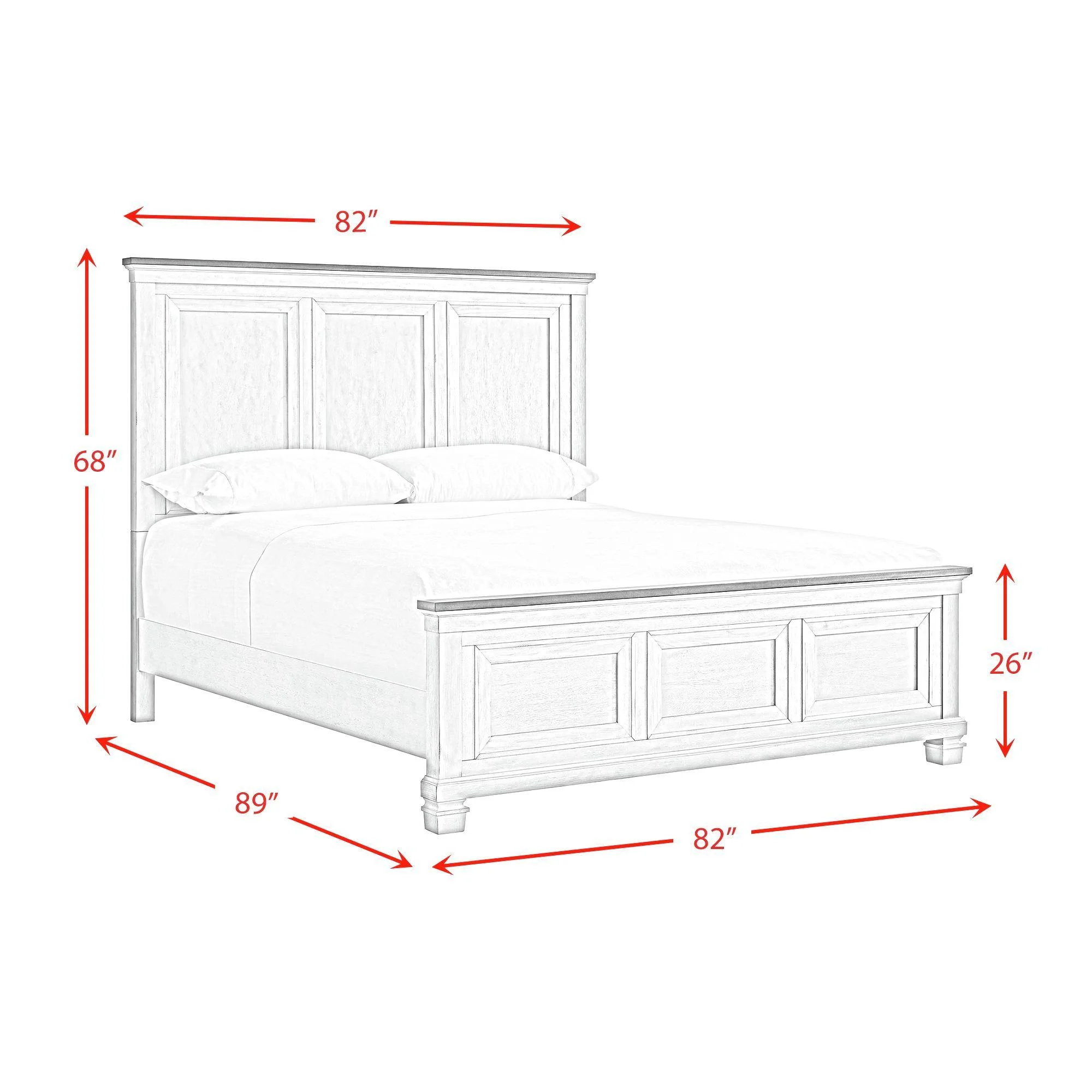 Picket House Furnishings Bloomfield Panel 5PC Bedroom Set - Medium Brown