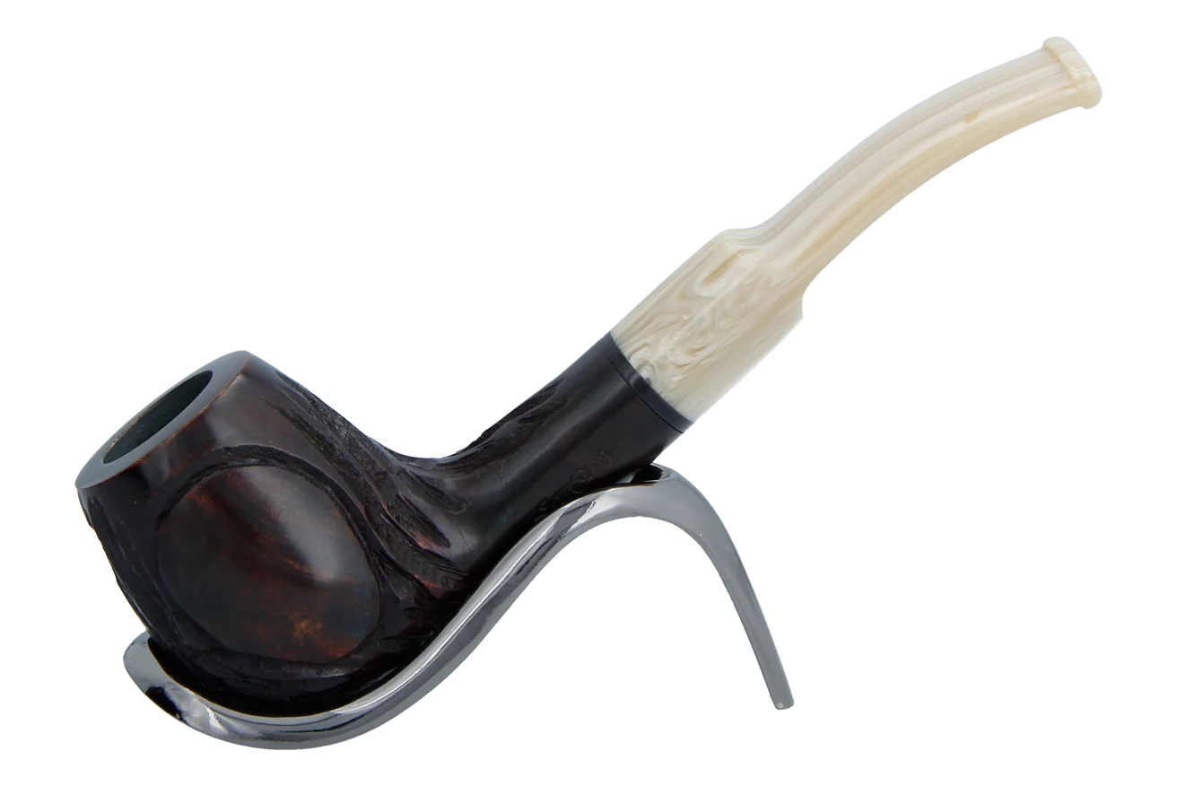 Jean Claude 9mm Filter Dark Rustic  Briar Smoking Pipe - Shape 06