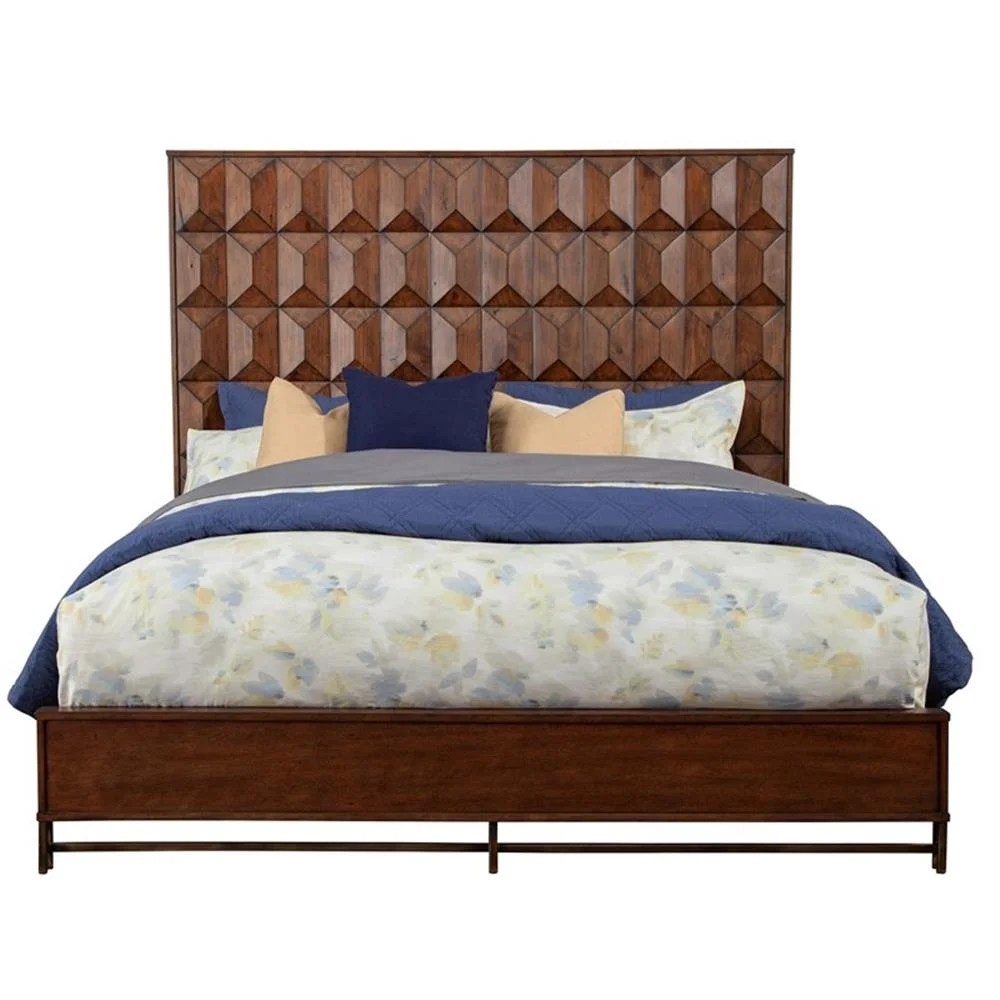 Home Square 2-Piece Set with Trig Queen Panel Bed & 6 Drawer Dresser