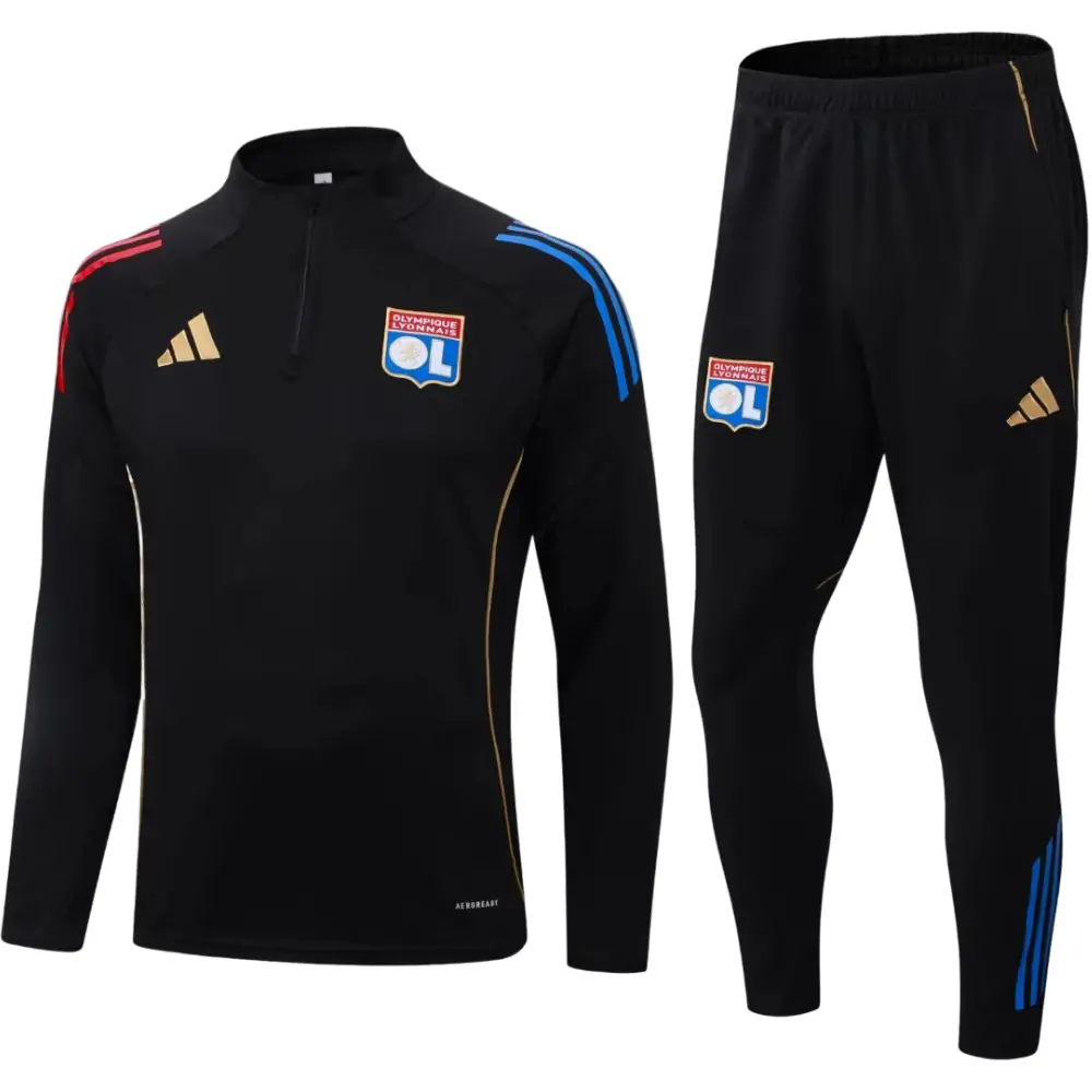 2025/26 Lyon Black Half-Zip Training Jersey