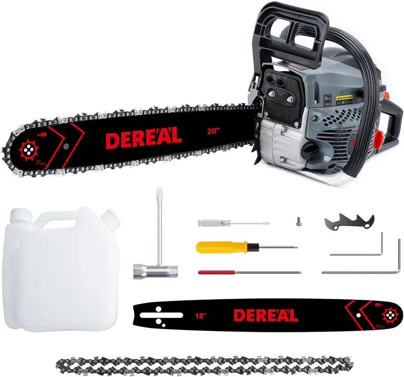 20-Inch 62cc 2-Stroke Gas Chainsaw – 3.4HP Professional-Grade Wood-Cutting Tool for Farm. Garden & Home