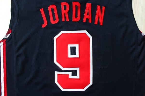 1:1 double layer solid embroidery player version Mengyi replica #9 Jordan blue suit