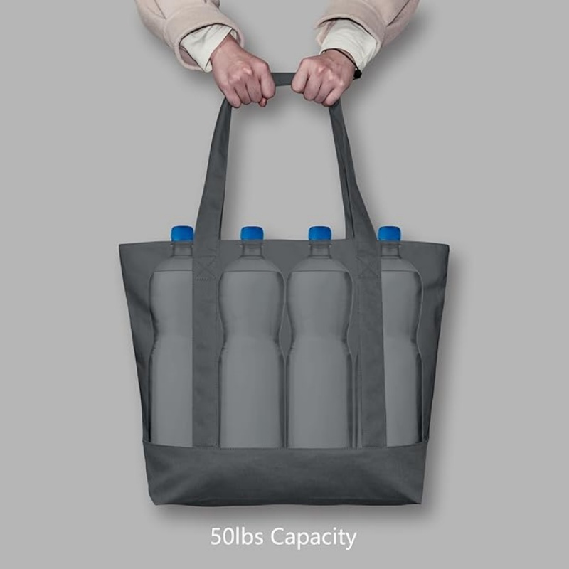 CANVORY 1-Pack Canvas Tote Bag with an External Pocket