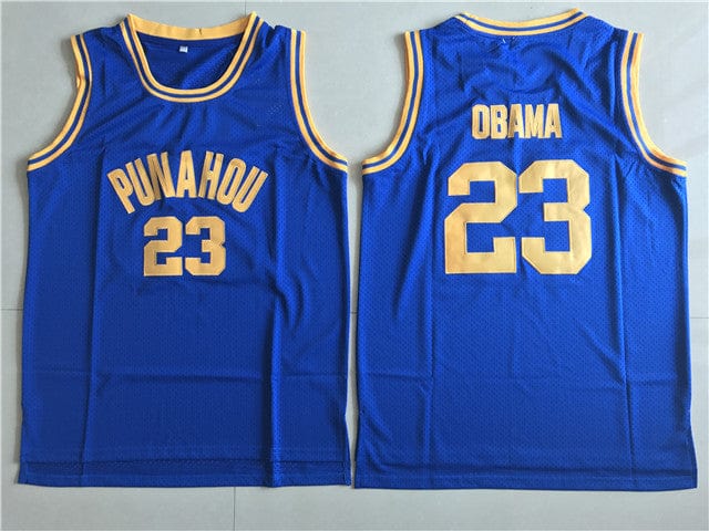 NCAA Punahou University No. 23 Obama blue mesh jersey