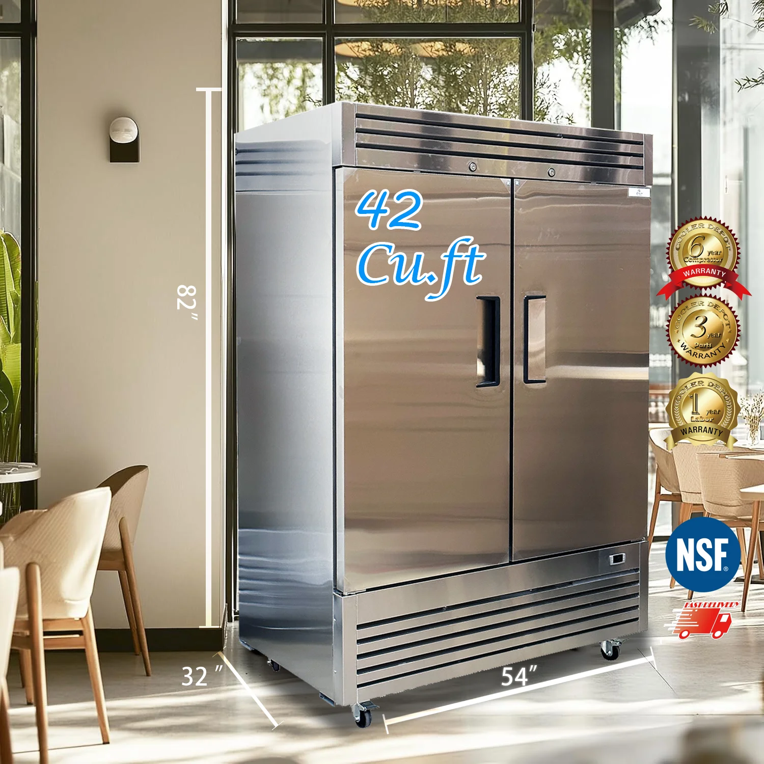 Commercial Reach in Refrigerator, 54