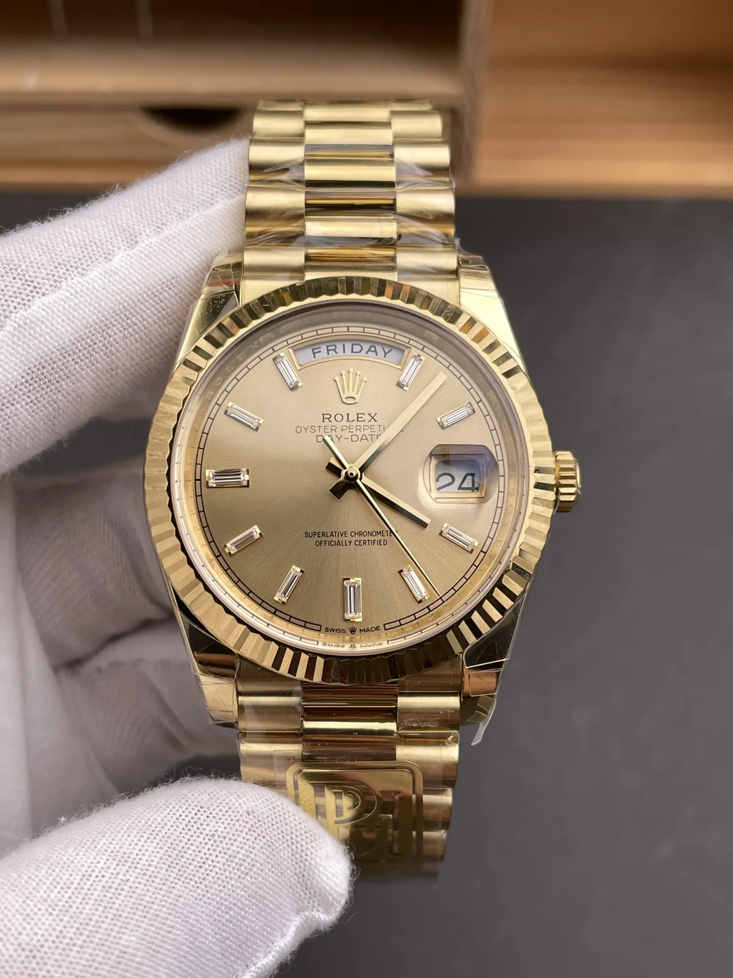 Rolex Day-Date Yellow Baguette Diamond 40mm