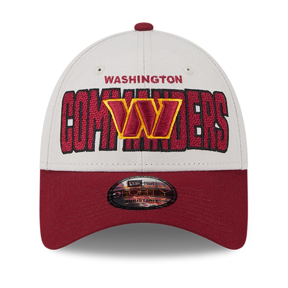 Washington Commanders New Era Stone/Burgundy 2023 NFL Draft 9FORTY Adjustable Hat