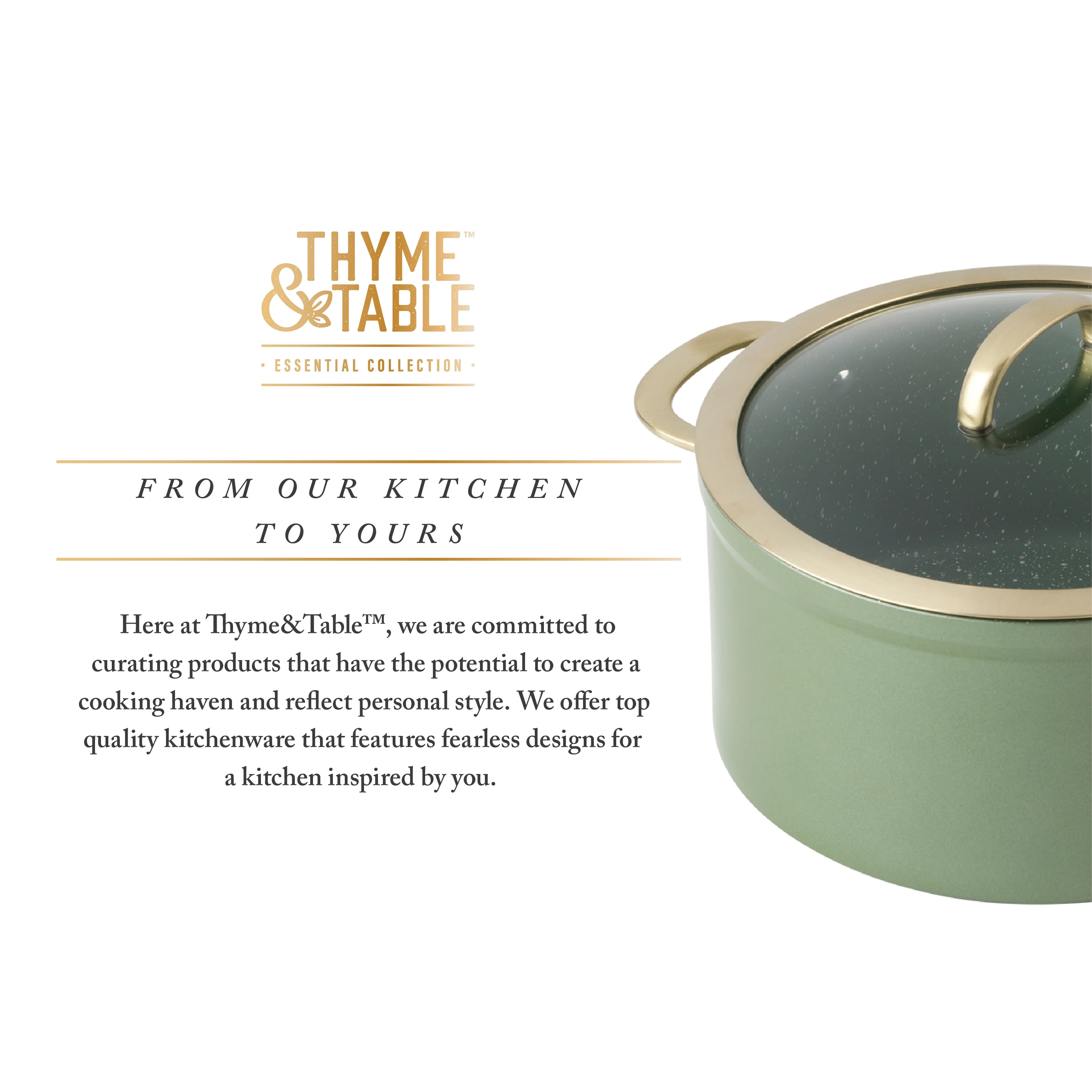 Thyme & Table 12-Piece Non-Stick Supreme Cookware Set, Pots and Pans Set - Cream
