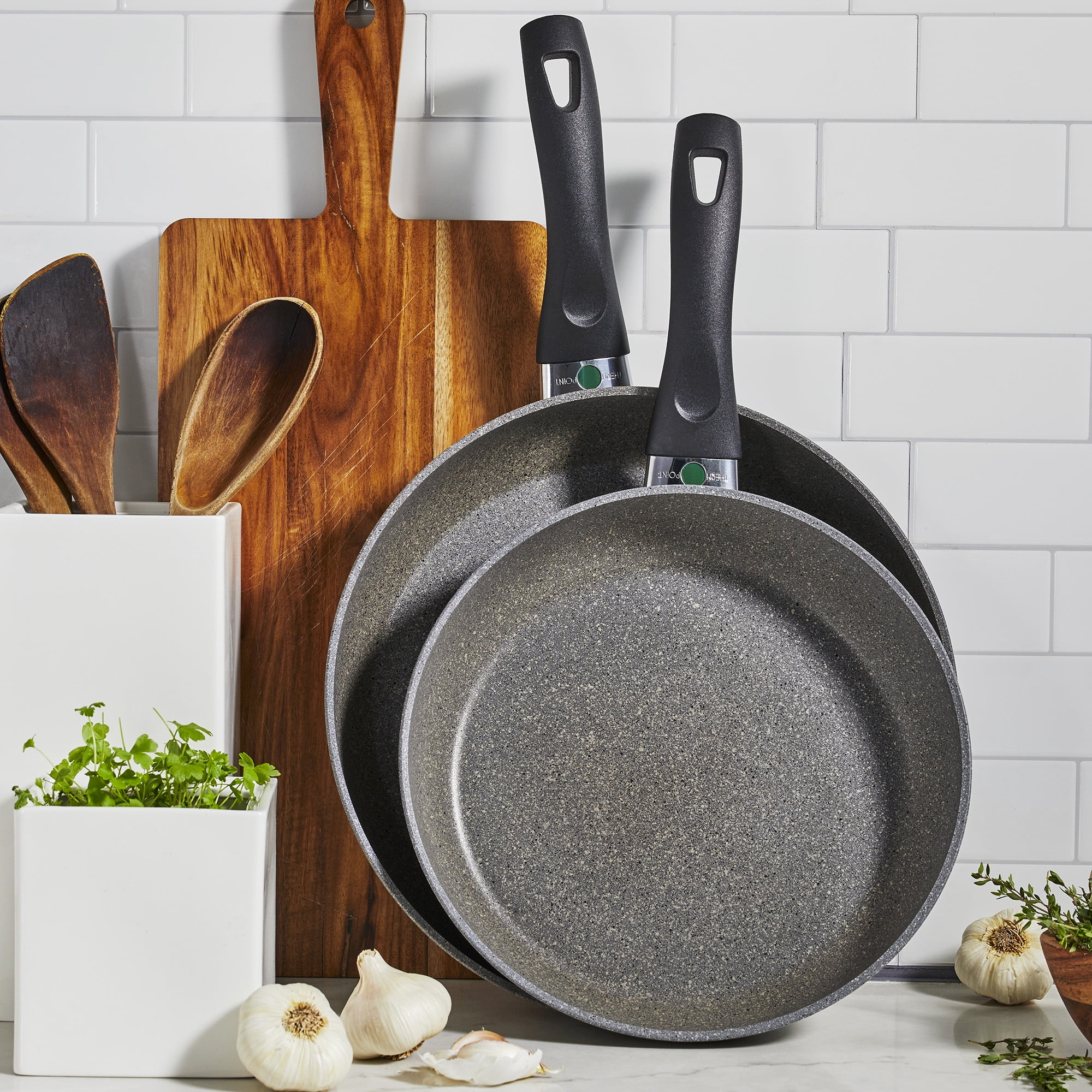 Ballarini Parma Forged Aluminum Nonstick Fry Pan Set, 2-Piece, Granite