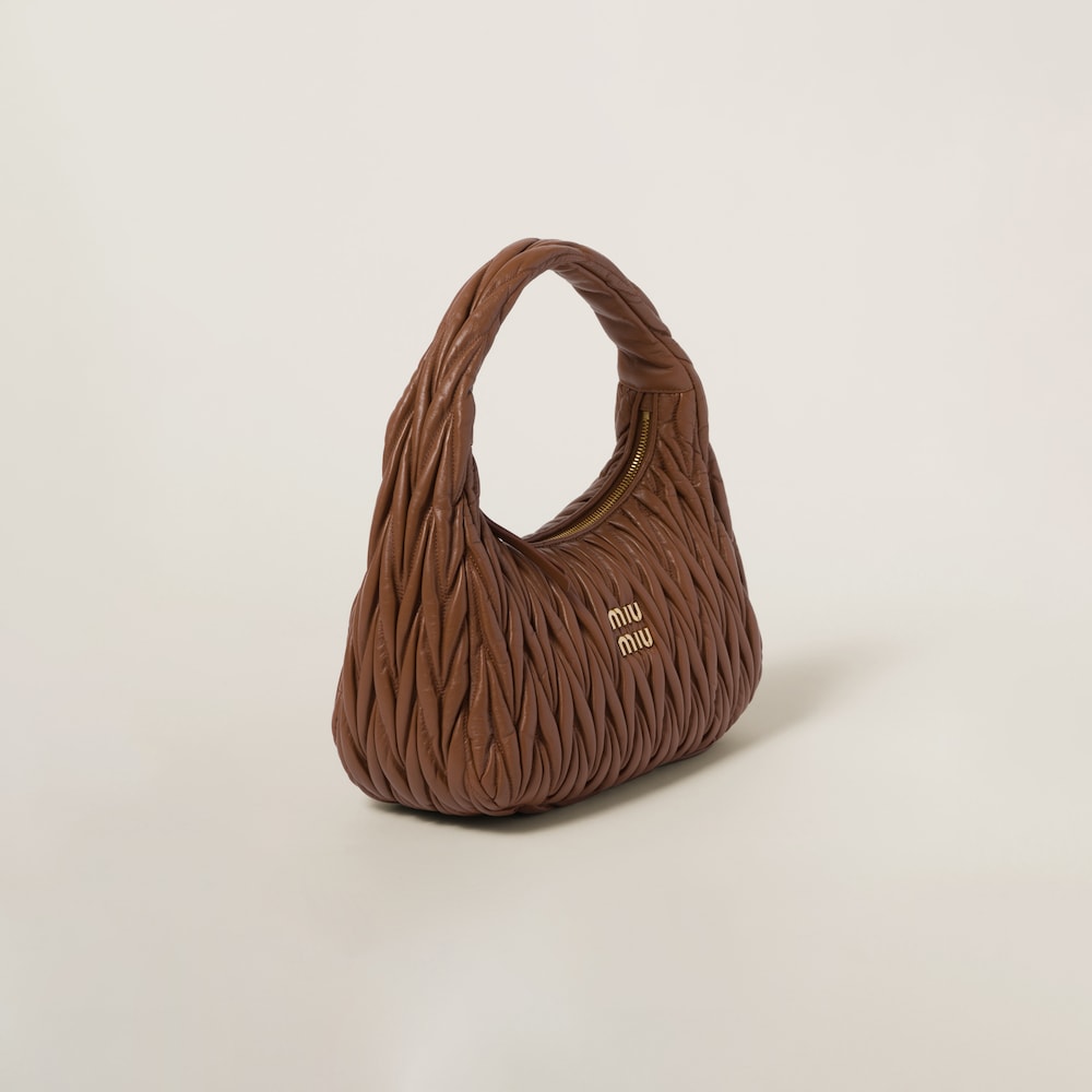 Large wander matelassé nappa leather hobo bag