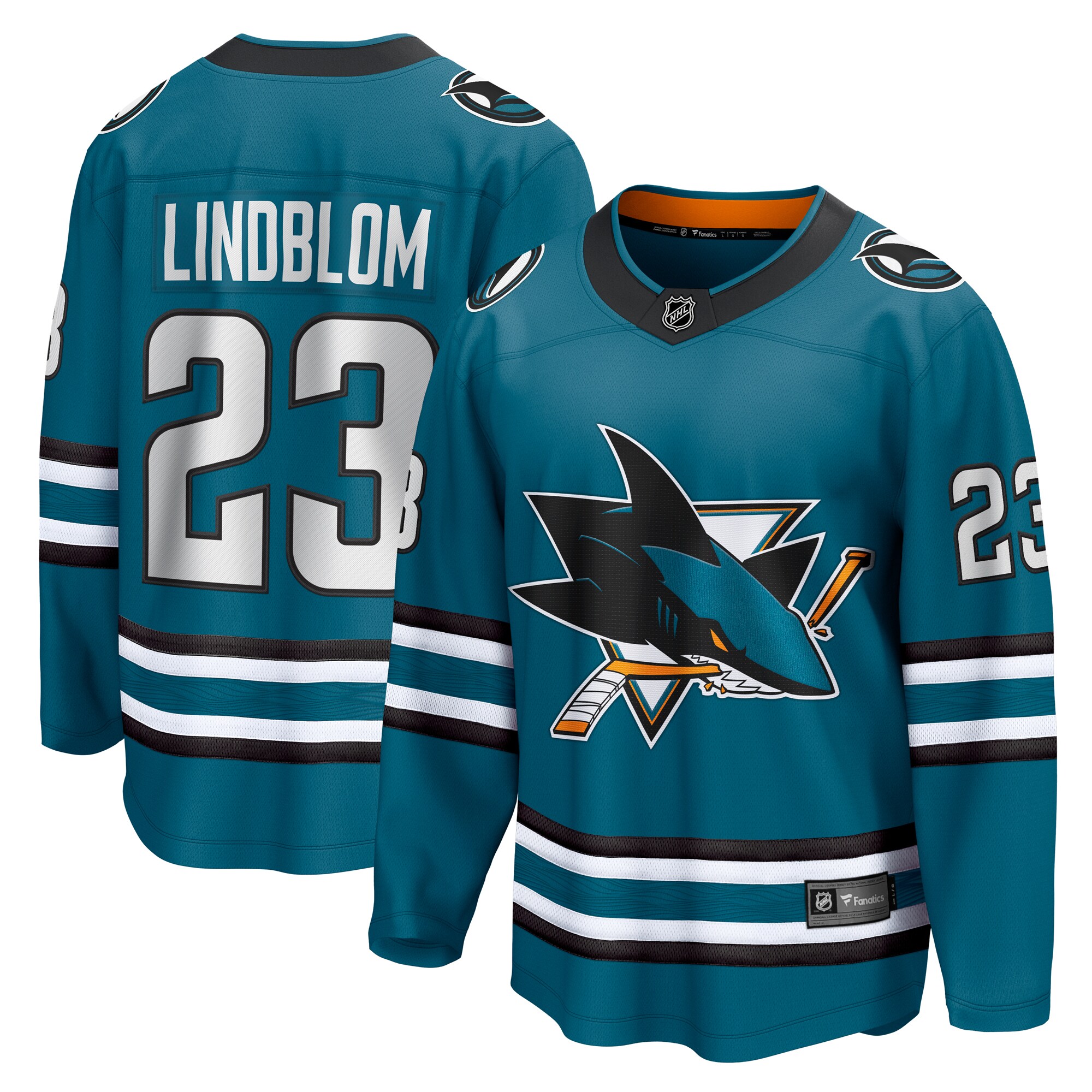 Oskar Lindblom San Jose Sharks Fanatics Home Breakaway Jersey – Teal