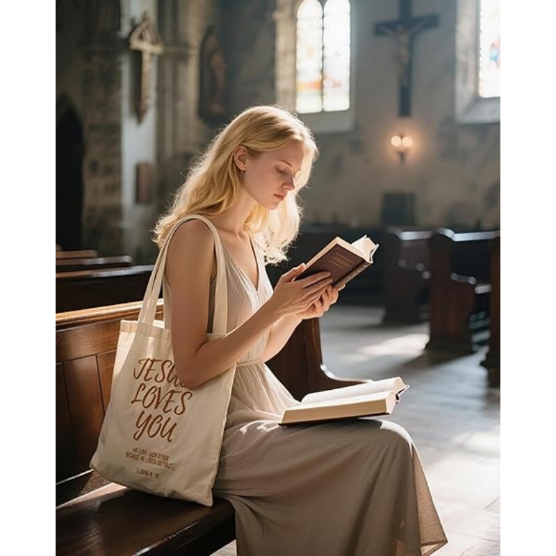 CANVORY Canvas Tote Bag with Aesthetic Prints