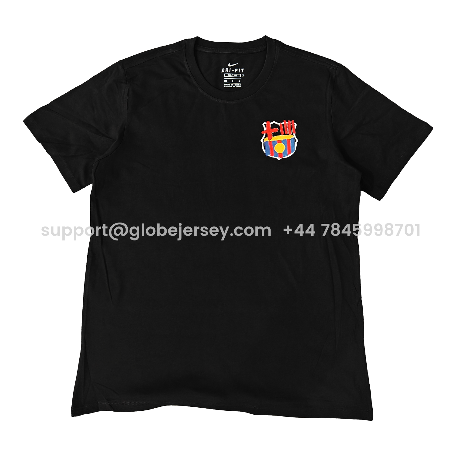 Barcelona Tots Units Fem Força Full-Color Drawing Of The Shield T-shirt【Black】