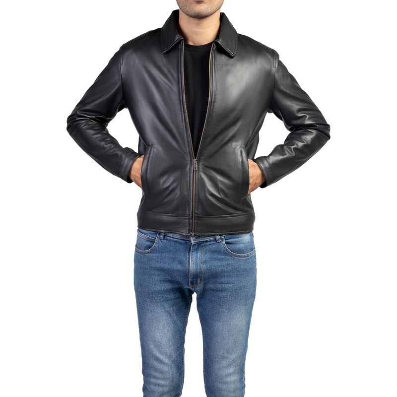 Collar Premium Leather Jacket Men